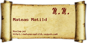 Mateas Matild névjegykártya